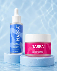 The Deep Hydration Chapter: HydraMarine Hydrating Serum (30ml) + Marine Glow Gel Cream Moisturiser (50g)