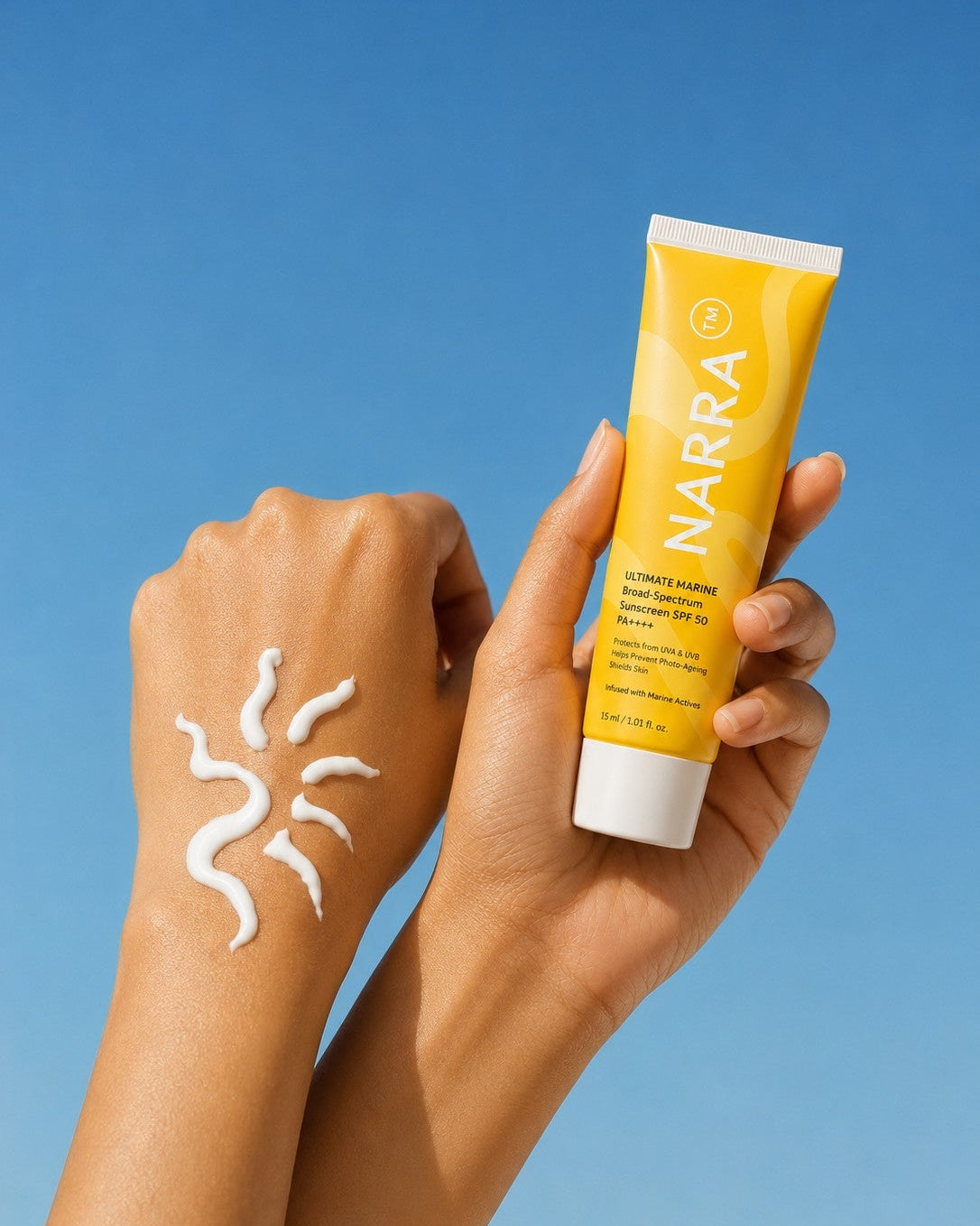 Best sunscreen for Indian skin — SPF 50 PA++++ broad spectrum, matte finish, non-greasy, no white cast. Marine mineral sunscreen for oily & combination skin. 