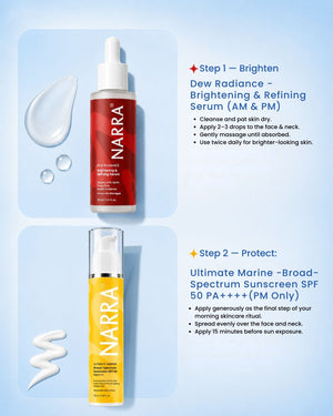 NARRA Glow Era Chapter – glow-boosting serum and sunscreen combo for radiant skin