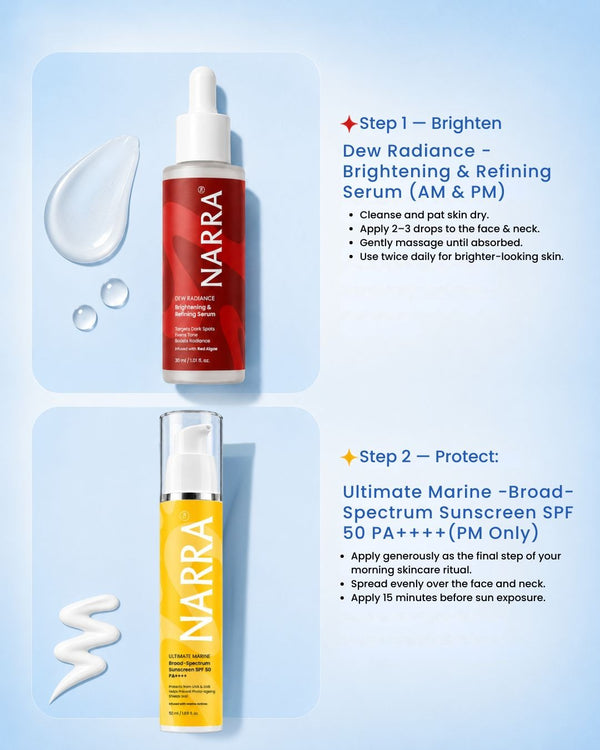 NARRA Glow Era Chapter – glow-boosting serum and sunscreen combo for radiant skin
