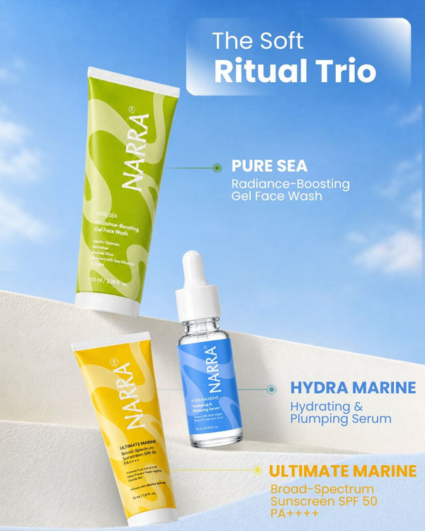 NARRA Soft Launch Trio – essential marine skincare combo to start your routine