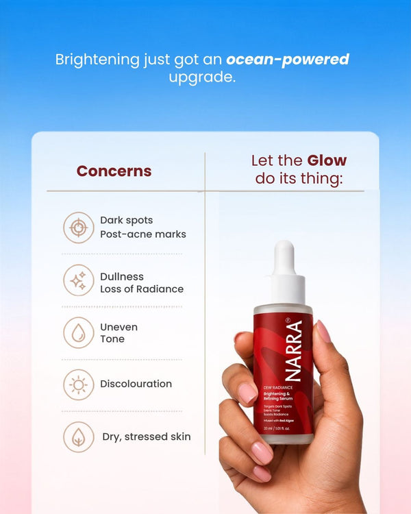 NARRA Dew Radiance – brightening marine serum for dull, uneven skin tone