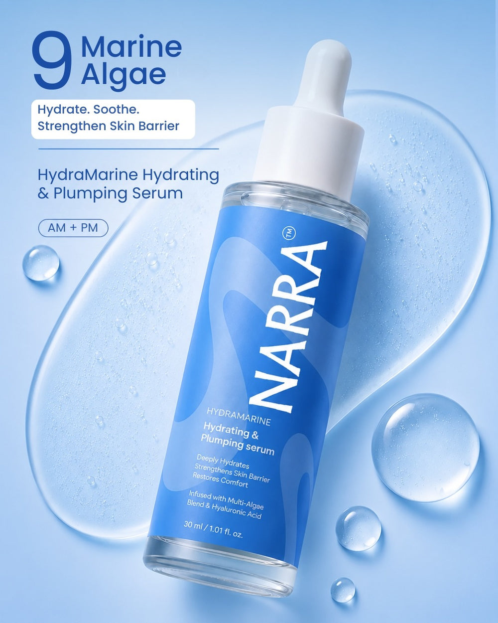 NARRA HydraMarine – hydrating plumping serum for dry, dehydrated skin