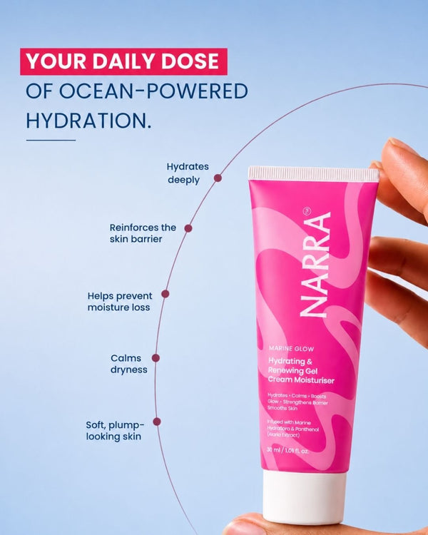 NARRA Marine Glow – lightweight hydrating gel-cream moisturiser for daily glow