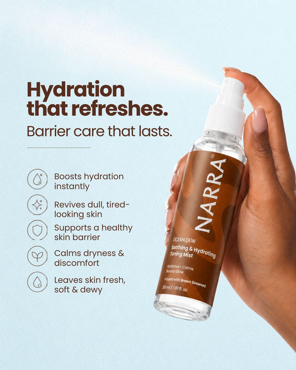 NARRA Ocean Dew – soothing marine toning mist for hydrated, balanced Indian skin