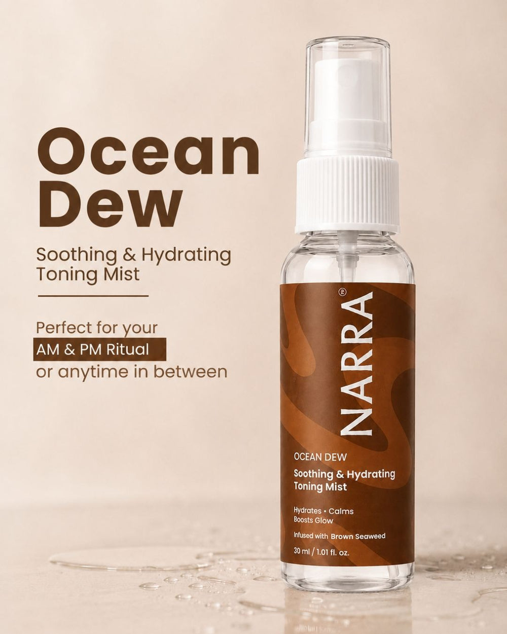 NARRA Ocean Dew – soothing marine toning mist for hydrated, balanced Indian skin