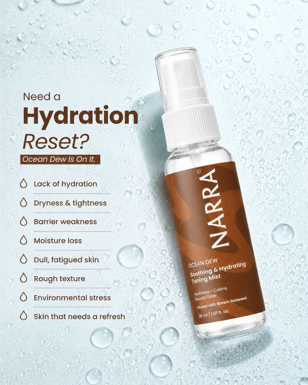 NARRA Ocean Dew – soothing marine toning mist for hydrated, balanced Indian skin