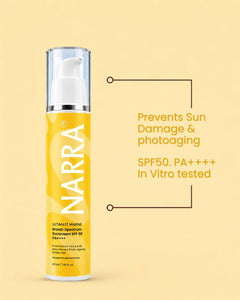 sunscreen-spf50.jpg	NARRA Ultimate Marine – broad spectrum SPF 50 PA++++ sunscreen for Indian skin, non-greasy finish